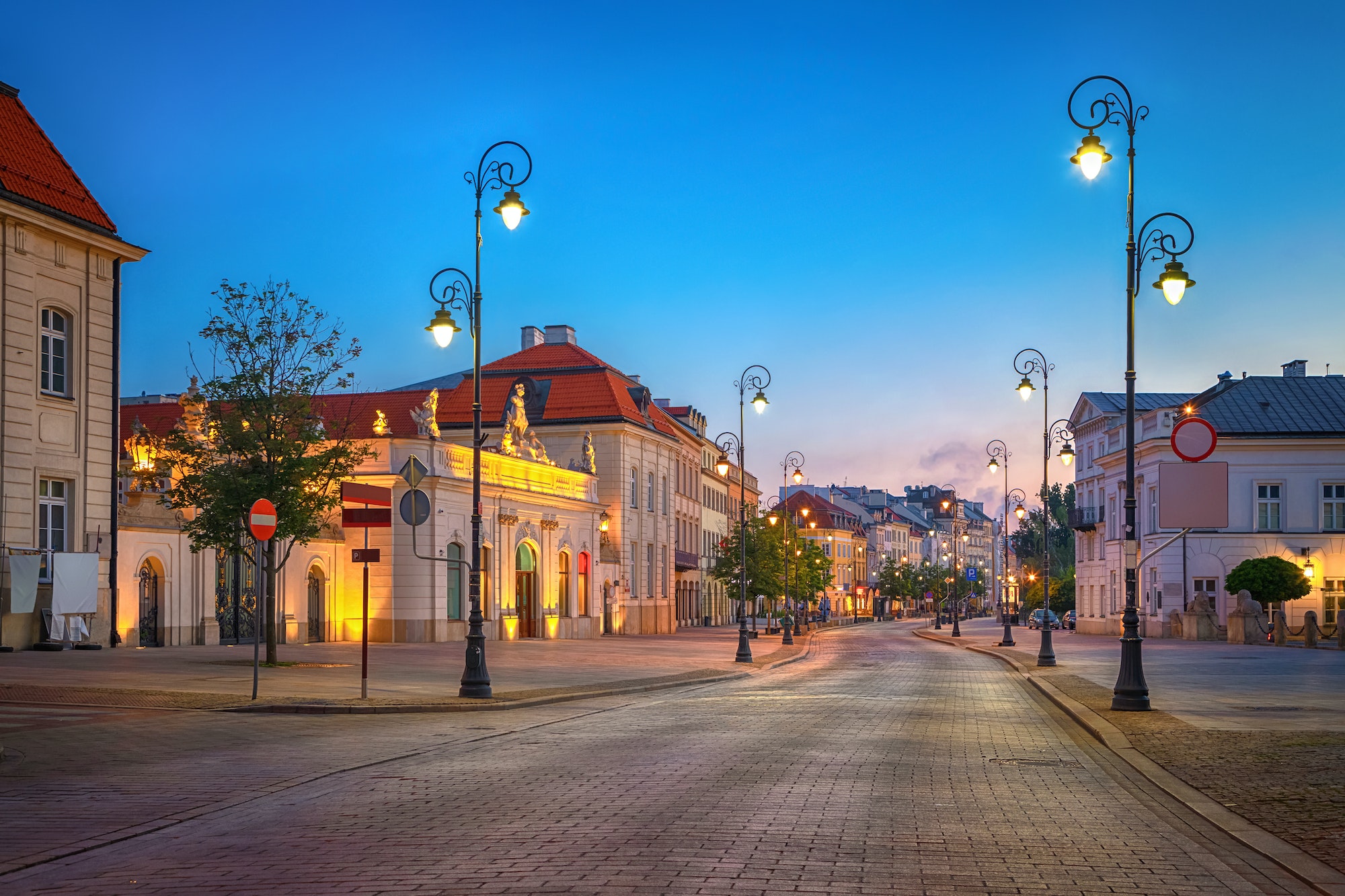 Krakowskie Przedmiescie - historic street in Warsaw, Poland